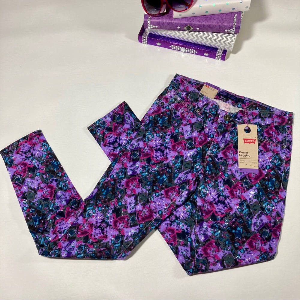 Kid's Levi's Purples Blues Print Jeans NWT!
